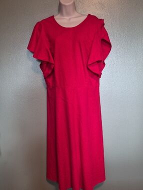 Who What Wear Chinese Red Dress XXL Linen Rayon